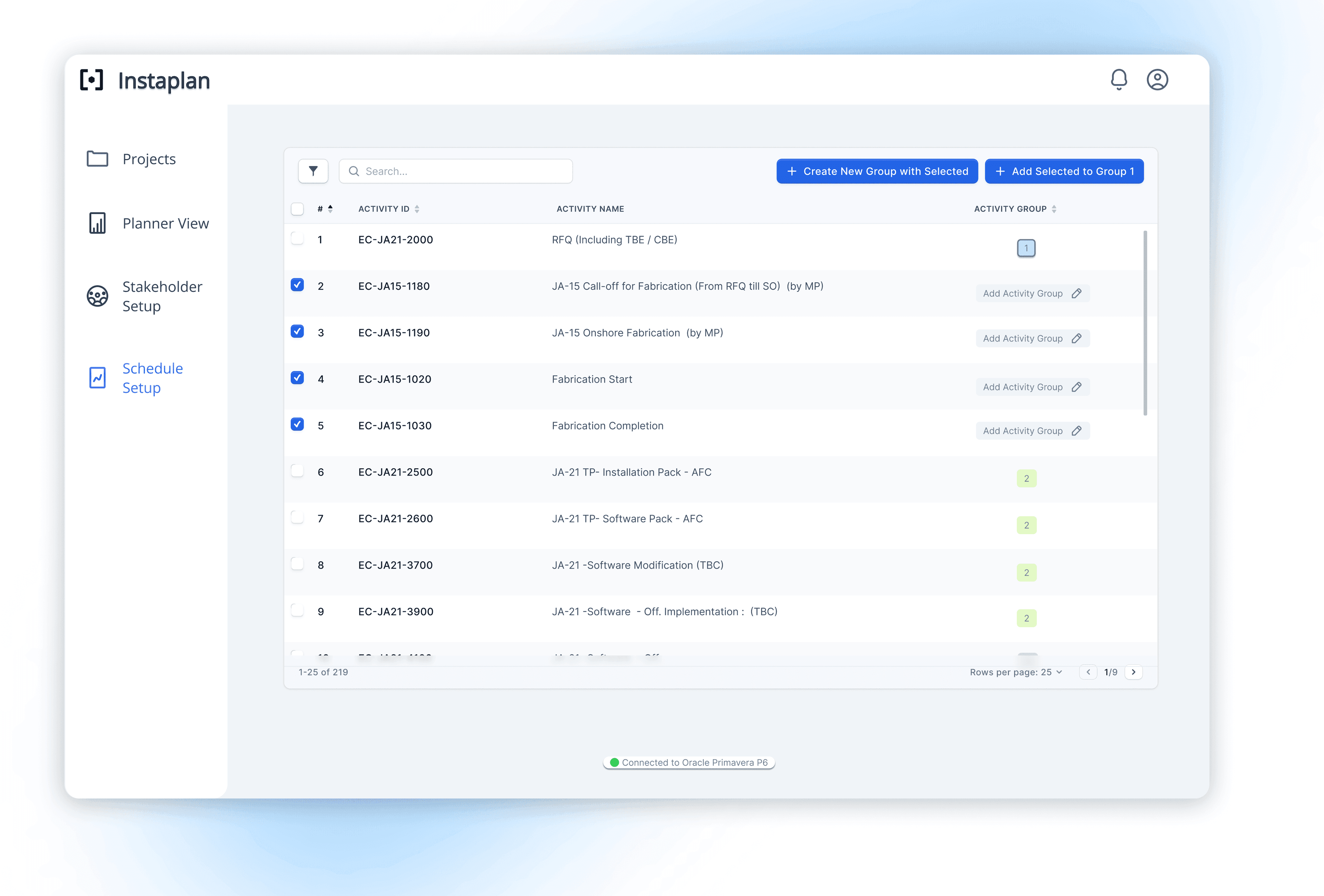 Integration with P6 Cloud